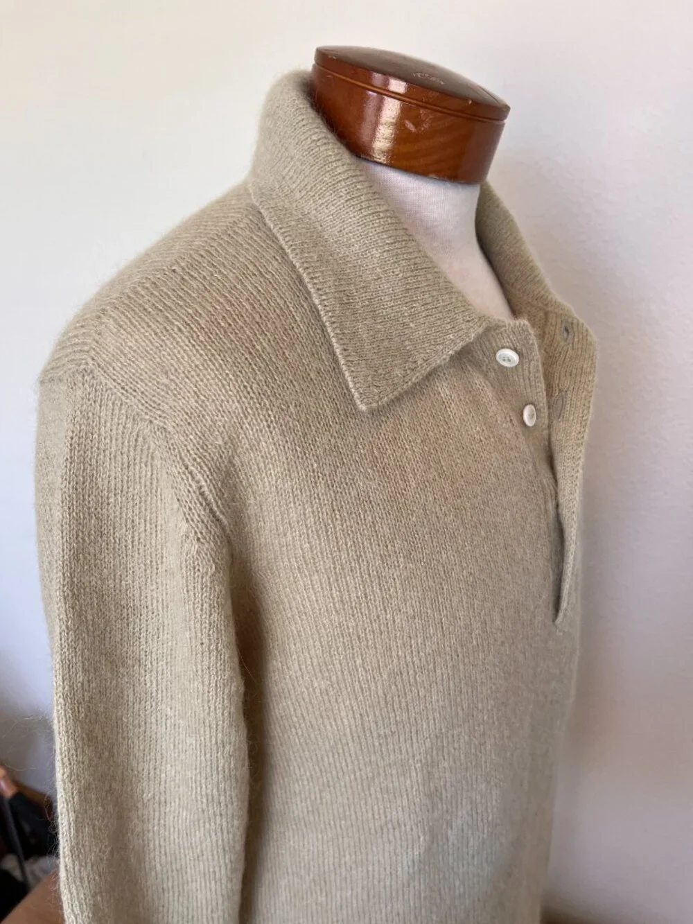 Todd Snyder - Polo Sweater -  Mohair/Wool - Sage Green - Like New - Size Medium